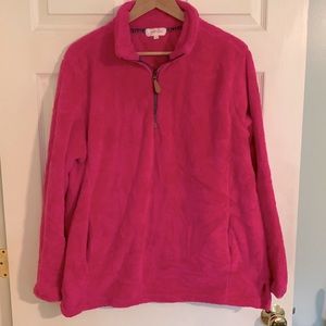 HOT PINK 1/4 zip Sherpa